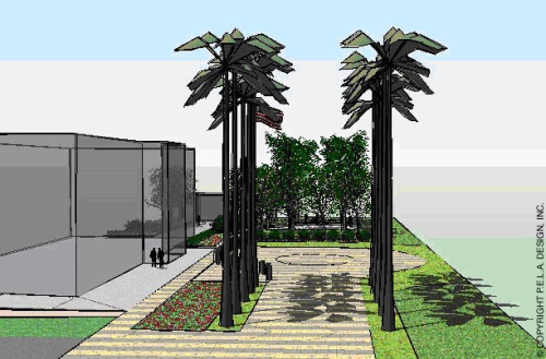Entry court, USNEF, Libreville, Gavon, Africa and Staff Garden